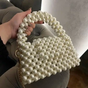 کیف مرواریدی سفید کوچک