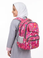 كوله پشتی دخترانه فانتزی مدرسه طرح اسب تک شاخ کد 10212 - Image 2