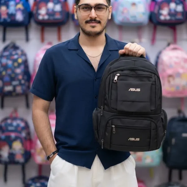 کوله‌ پشتی لپتاپ مشکی‌ برند ایسوس