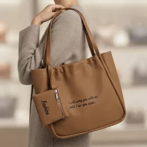 کیف دوشی زنانه بزرگ مدل Carry Me رنگ شتری