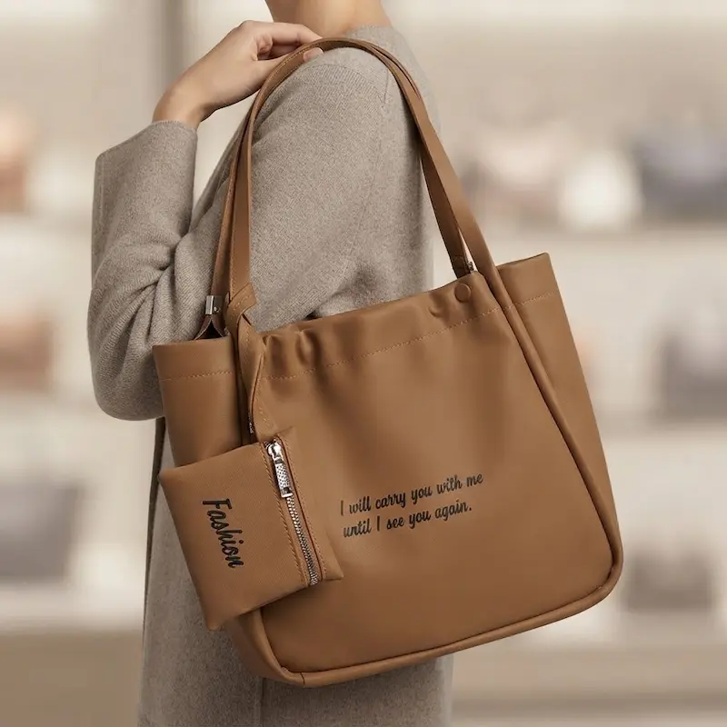 کیف دوشی زنانه بزرگ مدل Carry Me رنگ شتری