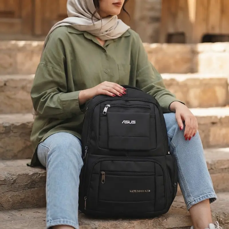کوله‌ پشتی لپتاپ مشکی‌ برند ایسوس