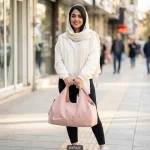 ساک ورزشی خفاشی جاکفشی دار رنگ صورتی