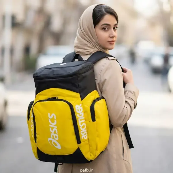 کوله پشتی اسیکس سطلی ورزشی رنگ زرد