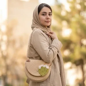 کیف دوشی گرد دست‌ ساز قیطان‌