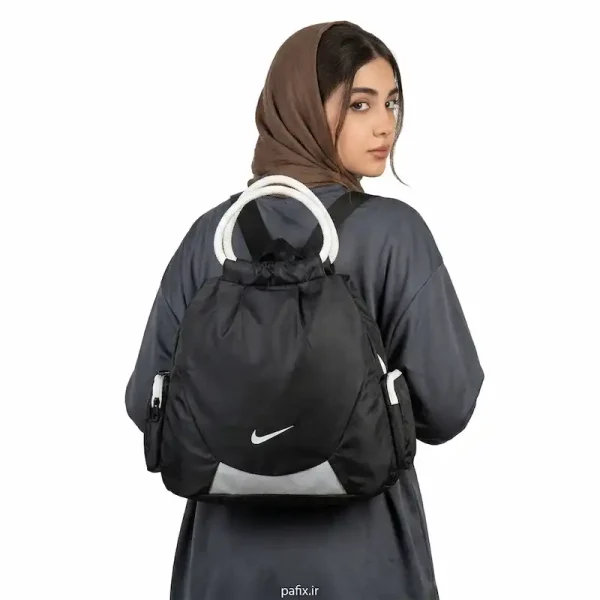 ساک ورزشی سه کاره دسته طنابی پارچه خلبانی